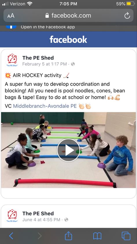 Air Hockey Diy, Preschool Pe, Floor Hockey, Arcade Birthday, Adapted Pe, Hockey Diy, Catholic Schools Week, Elementary Pe, Pe Activities