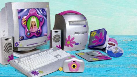 2000s Electronics, Barbie Computer, 2000s Internet, Nostalgic Items, Barbie 2000, Nostalgia Aesthetic, Frutiger Aero, Retro Gadgets, 2000s Nostalgia