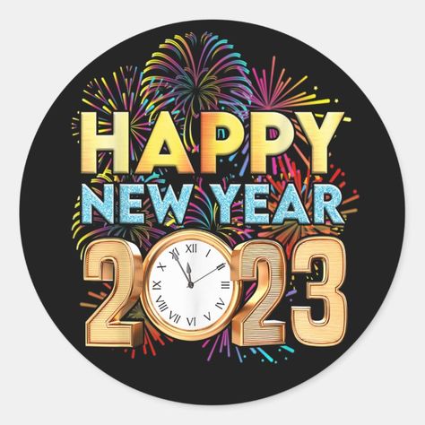 Create your own Sticker | Zazzle New Year Printable Topper, Happy New Year Cake Ideas 2023, 2023 Stickers Printable, Happy New Year Cake Design 2023, Happy New Year 2023 Stickers, Happy New Year 2023 Cake Topper Printable, New Year Cake Topper Free Printable, New Years Greetings 2023, Happy Year 2023