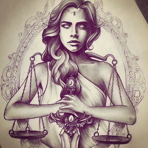 Lady Justice Back Tattoo, Lady Of Justice Drawing, Lady Of Justice Tattoo, Lady Justice Drawing, Lady Justice Tattoo Design, Lady Justice Tattoo, Justice Tattoo, Framed Tattoo, Libra Tattoo