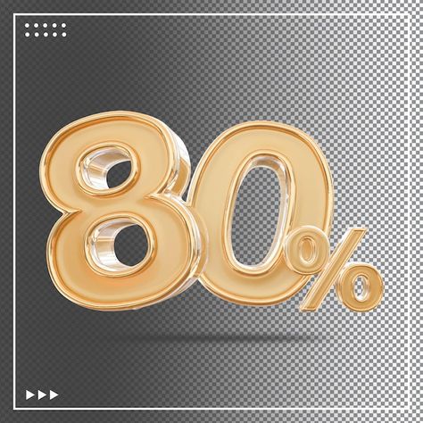 Sale 80 percent number sale | Premium Psd #Freepik #psd #20-percent #percent-3d #20 #selling 80 Percent, Psd Icon, Vector Photo, Graphic Resources