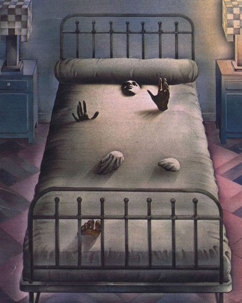 5,619 Likes, 14 Comments - james chester (@another___kind) on Instagram: “Illustration from Esquire Magazine c.1970” Sink Drawing, Unorganized Idea, Japanese Animated Movies, Bed Photos, Psy Art, Dreams Beds, Japanese Animation, Art Painting Acrylic, Surreal Art