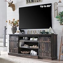 Rustic Entertainment Center Ideas, 85 Inch Tv, Rustic Media Console, Large Entertainment Center, Farmhouse Color, Tv Console Cabinet, Farmhouse Tv, Curved Tvs, Wood Tv Console