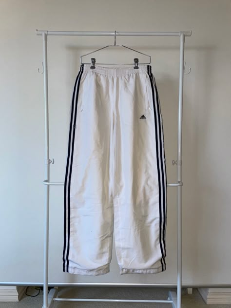 Adidas White Track Pants, White Tracksuit Pants Outfit, Adidas Tracksuit Pants, White Track Pants Outfit, Tracksuit Pants Outfit, Adidas Vintage Pants, White Adidas Outfit, White Adidas Pants, Adidas Track Pants Outfit