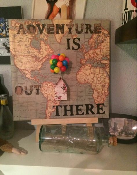 Adventure is out there! Up Pixar Diy Crafts Ideas For Kids, Crafts Wreaths, Diy Map, Deco Disney, Up Pixar, Sell Ideas, Superhero Halloween, Disney Bedrooms, Superhero Crafts