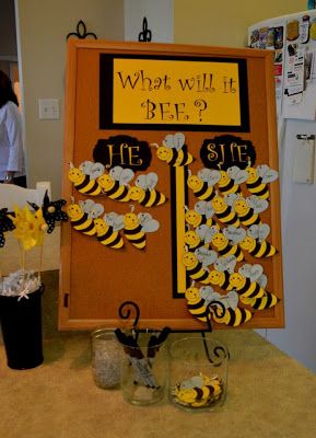 Gender Reveal Party "What will it bee?" Reveal Party Food Ideas, Gender Reveal Party Food Ideas, Bee Themed Gender Reveal, Gender Reveal Party Food, What Will It Bee, Baby Gender Reveal Party Decorations, Honey Bee Baby Shower, Bee Gender Reveal, Gender Reveal Party Theme