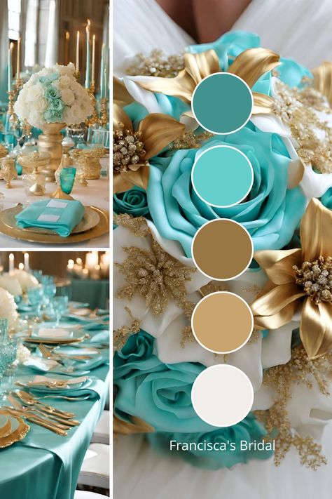 Blue Wedding Color Palette Ideas: 10 Beautiful Blue Wedding Color Ideas - Francisca's Bridal Wedding Color Combos Summer, Wedding Color Pallets, Beach Wedding Color Palette, Blue Wedding Color Palette, Wedding Color Palette Ideas, Teal Wedding Colors, Wedding Theme Color Schemes, Wedding Theme Ideas, Wedding Color Pallet