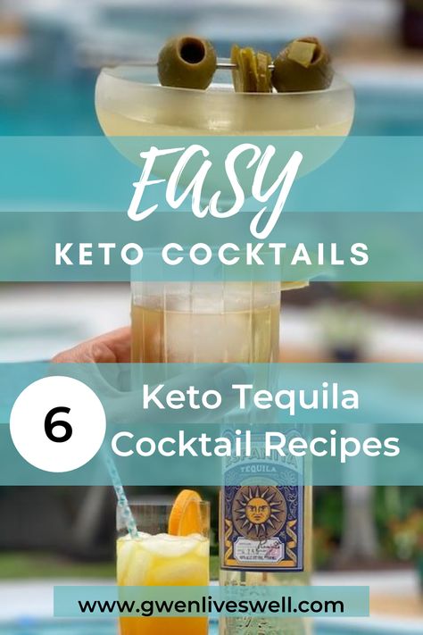 Easy Low carb keto tequila cocktails that will keep you on macro track! Favorites like margaritas, mojitos, and Tequila Sunrise plus three more. keto cocktails | keto tequila drinks easy | easy keto cocktails #ketocoktails #tequilacocktails #lowcarbcocktails #summercocktails #summerentertaining #espanitatequila #ketofriendlyrecipe #ketofriendlycocktails Keto Tequila Drinks Easy, Keto Tequila Drinks, Arnold Palmer Drink, Tequila Drinks Easy, Low Cal Drinks, Tequila Sunrise Recipe, Keto Beverages, Keto Tacos, Tequila Recipe