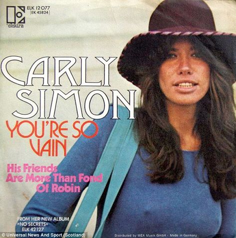 Carley Simon, You're So Vain, Breakup Songs, Warren Beatty, Carly Simon, Kris Kristofferson, John Denver, Mick Jagger, Album Cover Art