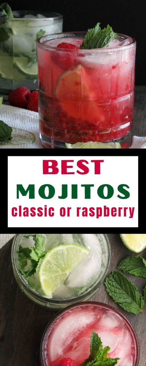 Classic or raspberry - this is the BEST Mojito recipe you'll find. Bursting with fresh raspberry - or tangy lime flavor. The ultimate Super Bowl signature cocktail. #mojito #bestmojito #raspberrymojito #cocktail #cocktailrecipe #superbowl #superbowlcocktail #superbowlrecipe #gameday #agoudalife Best Mojito Recipe, Cuban Mojito, Mojito Ingredients, Classic Mojito, Raspberry Mojito, Mint Mojito, Mojito Recipe, Quick And Easy Appetizers, Tailgating Recipes