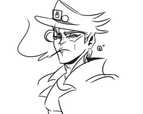 Jotaro Kujo - Jojo's Bizarre Adventure - Sketch Adventure Sketch, Kujo Jotaro, Jotaro Kujo, Pen Sketch, Sketches Easy, Character Sheet, Simple Doodles, Jojo Bizarre, Jojo's Bizarre Adventure