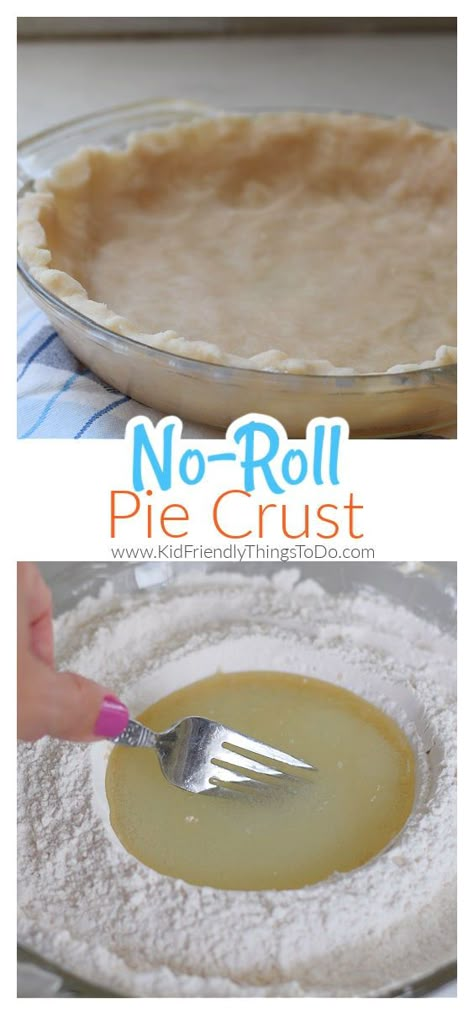 No-Roll One Crust Flaky Pie Crust Recipe. It's such a simple pie crust. You literally make this in the pie pan. No rolling is required. That is such a huge time saver. www.kidfriendlythingstodo.com No Roll Pie Crust Recipe, No Roll Pie Crust, Condensed Milk Substitute, Quiche Crust Recipe, Simple Pie Crust, Easy Flaky Pie Crust, Recipe Using Milk, Flakey Pie Crust, Simple Pie