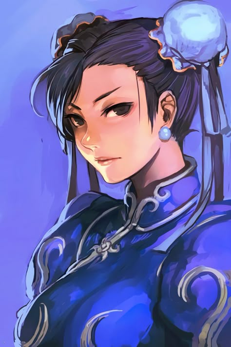 Street Fighter, Chun-li, by Hankuri Chun Li, Street Fighter, Anime Character, A Woman, Hair, Anime, Blue, Clothes, Black