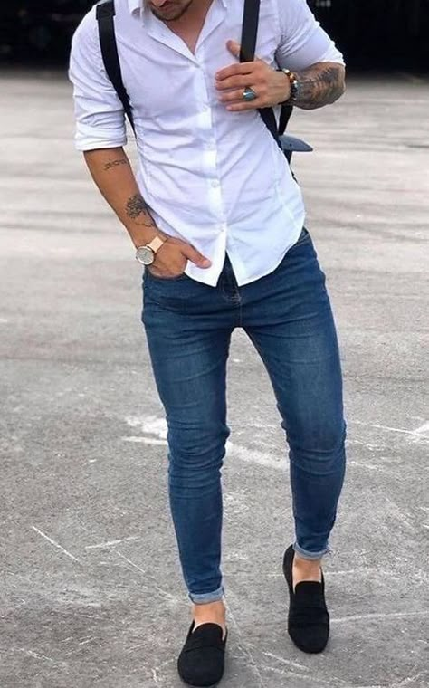 Aesthetic Jeans Outfit, Aesthetic Jeans, Mens Casual Suits, Smart Casual Menswear, Mens Business Casual Outfits, Mens Summer Outfits, Vans Converse, Mens Casual Outfits Summer, Mens Fashion Wear