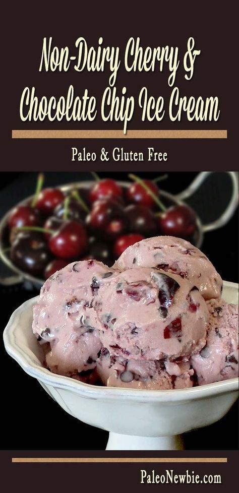 Cherry Garcia, Paleo Ice Cream, Cherry Ice Cream, Dairy Free Ice Cream, Paleo Sweets, Dessert Aux Fruits, Chocolate Chip Ice Cream, Desserts Vegan, Healthy Ice Cream