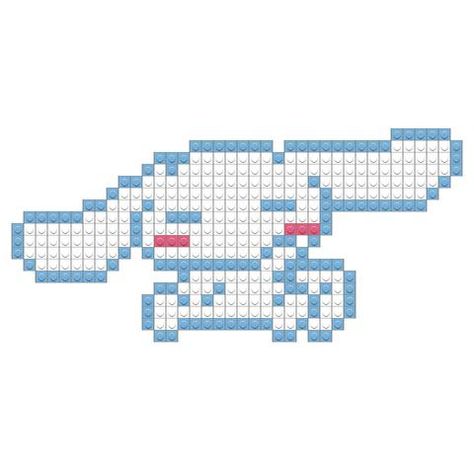 Cinnamoroll Cinnamon Roll Pixel Art Sanrio, Cinnamoroll Minecraft, Cinnamoroll Perler Beads, Sanrio Minecraft, Aesthetic Cross, Kandi Ideas, Pixel Art Templates, Perler Bead Templates, Pixel Crochet