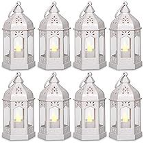 Led Candles Wedding, Halloween Wedding Decorations, Light Up Pictures, Hanging Candle Lanterns, White Lantern, Lantern Hanging, Mini Lanterns, White Lanterns, Christmas Table Centerpieces