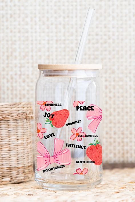 Strawberry Christian Sipper Bow Lover Faith Based Sipper Surfer Girl Christian Drinkware Summer Design Religious Fruit Glass Baptism Gift - Etsy New Zealand Baptism Gifts, Surfer Girl, Summer Design, Faith Based, Water Bottles, Drinkware, New Zealand, Fruit, Water