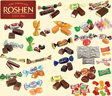 Premium Ukrainian Assorted Candy and Chocolate Mix from Roshen. 2 lb. (23 types of different candy) Includes Our Exclusive HolanDeli Chocolate Mints Chocolate Mints, Candy And Chocolate, Chocolate Rocks, Types Of Candy, Chocolate Sticks, Chocolate Babies, Chocolate Coins, Fine Chocolate, Chocolate Assortment