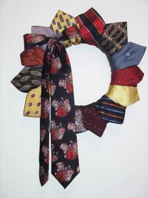 Someday Crafts: What Can You Do With Ties? (Updated) Neck Tie Projects, Neck Tie Crafts, Tie Wreath, Diy Necktie Projects, Ties Crafts, Necktie Quilts, Mens Ties Crafts, Necktie Projects, Tie Projects