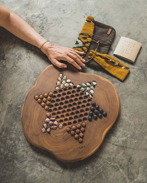 Chinese Checkers Board, Chinese Checkers, Small Case, River Stones, Lava Bead, Game Pieces, Wood Toys, Wooden Puzzles, Teak Wood