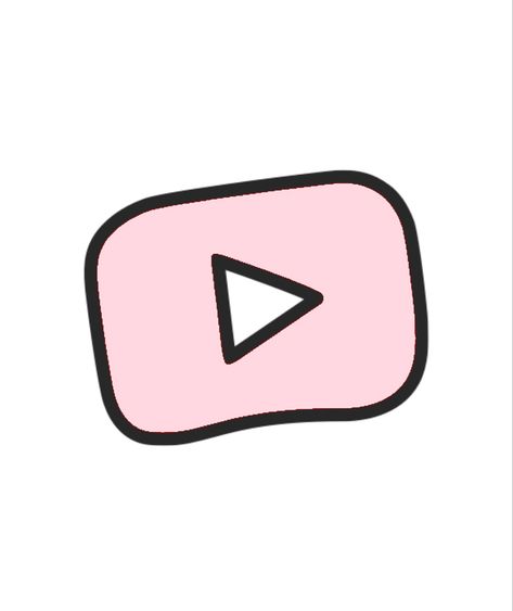 Pink Yt Icon, Cute Youtube Icon Pink, Youtube Icon Pink, Youtube Logo Aesthetic, Cute Youtube Icons, Youtube Icon, Kawaii App, Rose Gold Wallpaper, Youtube Logo