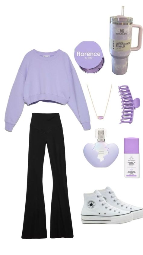 Purple Back To School Outfits, Purple Cute Outfits, Shinobu Outfit, Purple Outfit Ideas Casual, Purple Outfits Aesthetic, Purple Aesthetic Outfit, Outfit Ideas Purple, Violet Outfits, Purple Outfit Ideas