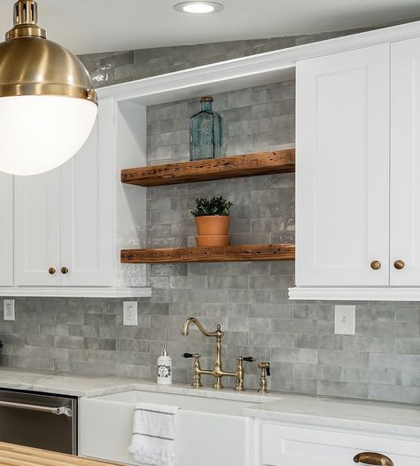 Floating Reclaimed Wood Shelf with Hidden Floating Brackets Shelving wall rustic shelves by ReclaimedBrassCo on Etsy Kitchen With Shelf Above Sink, Shelving Above Sink, Shelves Above Kitchen Sink, Shelves Above Sink, Shelf Over Sink, Shelf Above Sink, Diy Wooden Shelves, Wooden Shelf Brackets, Floating Kitchen Shelves