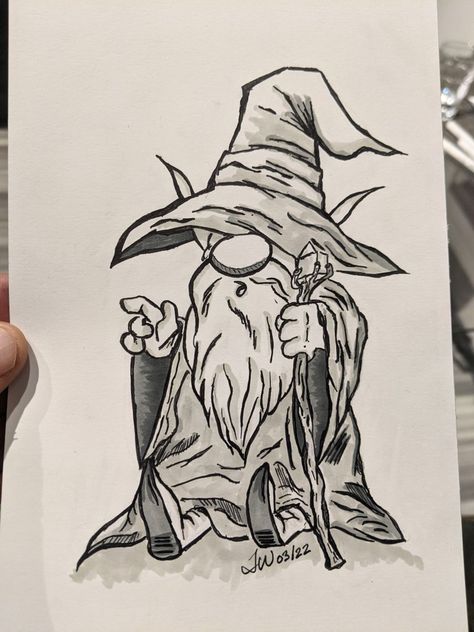 Trippy Tattoo Designs, Gnome Tattoo, Wizard Drawings, Hippie Drawing, Wizard Tattoo, Trippy Tattoo, Animal Illustration Kids, Origami Techniques, Faery Art