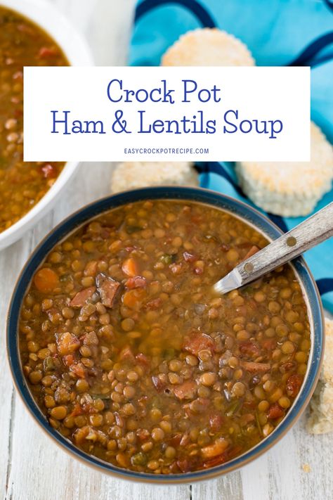 Lentil Soup Crockpot, Leftover Ham Recipes Crockpot, Turkey Lentil Soup, Turkey Lentil, Recipes Lentils, Homemade Lentil Soup, Ham And Lentil Soup, Crock Pot Ham, Lentils Soup