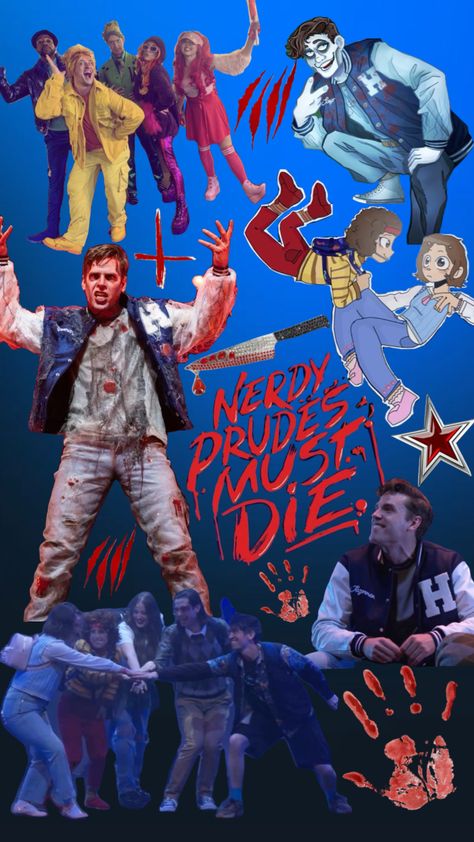 #myfirstshuffle made myself my own Nerdy Prudes Must Die background for my phone :3 this musical has a chokehold on me lmao Musical Art, My Phone, Character Drawing, Musical