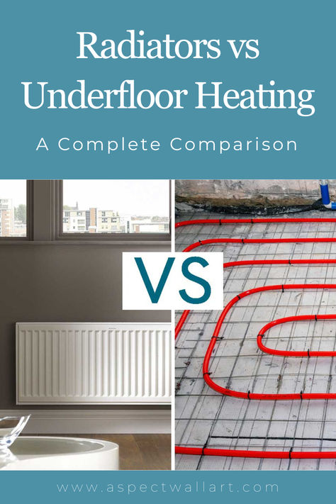 Radiators vs Underfloor Heating - A Complete Comparison Bathroom Heating Ideas, Heating Systems Home, Bathroom Radiator Ideas, Cosy Snug, Under Floor Heating, Country House Kitchen, Home Heating Systems, Bathroom Radiators, Underfloor Heating Systems