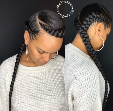 Peinados😜❤️ 2 Feed In Braids, Undercut Haircut, Weave Hairstyles Braided, Two Braid Hairstyles, 2 Braids, Twisted Hair, Feed In Braids Hairstyles, Feed In Braid, Two Braids