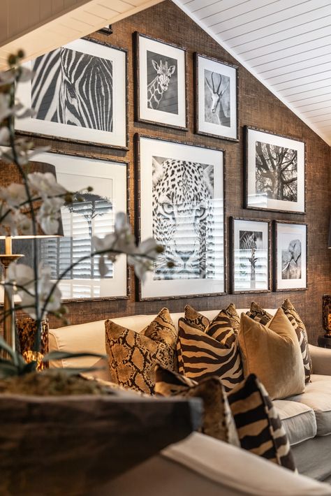 Safari Living Room Safari Bedroom Ideas For Adults, Safari Interior Design, Safari Decor Living Room, Safari Lodge Interior, Safari Living Rooms, African Themed Living Room, Jack Mitchell, African Living Rooms, Safari Bedroom