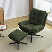 Modern Reading Chair, Comfy Office Chair, Green Accent Chair, Accent Chair With Ottoman, Comfy Reading Chair, Tv Lounge, Comfy Reading, Glider Rocking Chair, Swivel Glider Chair