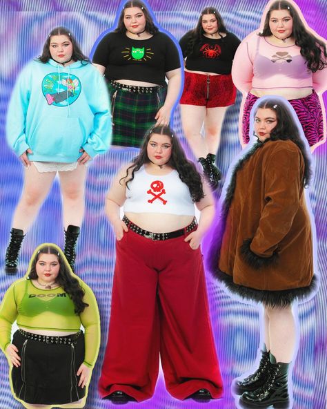 plus size fashion instagram editing chubby clothes alternative plus size size 22 4xl Mid Size Body Reference, Plusize Fashion Outfits, Plus Size Kidcore, Fat Outfits, Outfit Ideas For Plus Size, Plus Size Aesthetic Outfits, Cute Plus Size Clothes, Pluse Size, Looks Pinterest