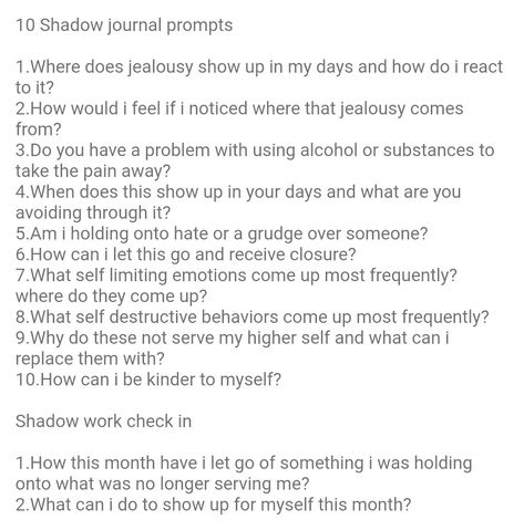 Jealousy Journal Prompts, Journal Prompts For Empaths, Shadow Work Journal Prompts Jealousy, Shadow Work Prompts For Insecurity, Shadow Work Journal Prompts Inner Child, Jealousy Shadow Work, Healing Journal, Inner Child Healing, Writing Therapy