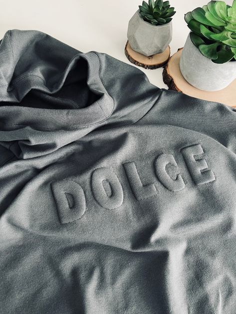 Embroidered Sweatshirt Diy, Raised Letters, Diy Sweatshirt, Embroidery Letters, Embroidered Gifts, Pattern Sewing, 3d Letters, Blouse Pattern Sewing, Refashion Clothes