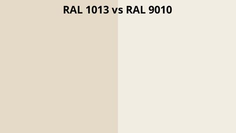 Comparison RAL 1013 vs RAL 9010 side by side Japandi Color Palette, Ral Colour Chart, Warm Neutral Paint Colors, Ral Code, Ral Color Chart, Skimming Stone, Taupe Walls, Серая Кухня, Beige Color Palette