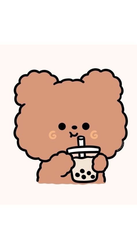 Kawai Sticker Drawing, Mini Bear Drawing, Bubble Tea Cartoon, Logo Game, Cute Easy Doodles, Cute Bear Drawings, Images Kawaii, Cute Laptop Stickers