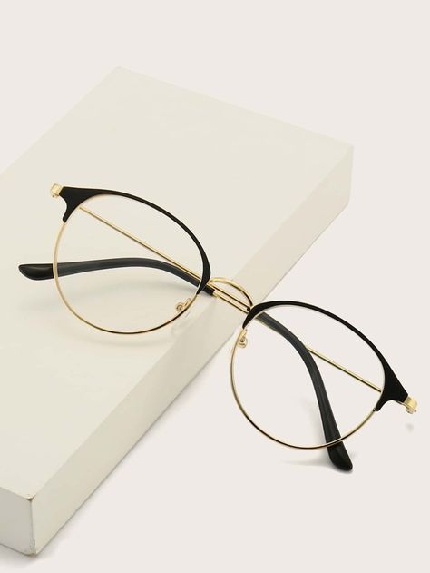 Free Returns ✓ Free Shipping On Orders $49+ ✓. Metal Frame Anti-blue Light Glasses- Eyeglasses at SHEIN. Glasses Frames For Girl, Clear Glasses Frames Women, Glasses Women Fashion Eyeglasses, Cute Glasses Frames, Mens Eye Glasses, Classy Glasses, Glasses Frames Trendy, Glasses Inspiration, Fancy Glasses