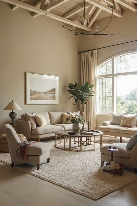 Kick off the new year with these nine game-changing paint colors! Revitalize your home and stay on trend in 2025. #GameChangingColors #PaintTrends2025 #ModernHomes Jenni Kayne Paint Colors, Color Drenching Living Room Beige, House Color Interior, Color Drenching, Tan Furniture, Warm Neutral Paint Colors, Room Color Ideas, Beige Paint Colors, Paint Trends