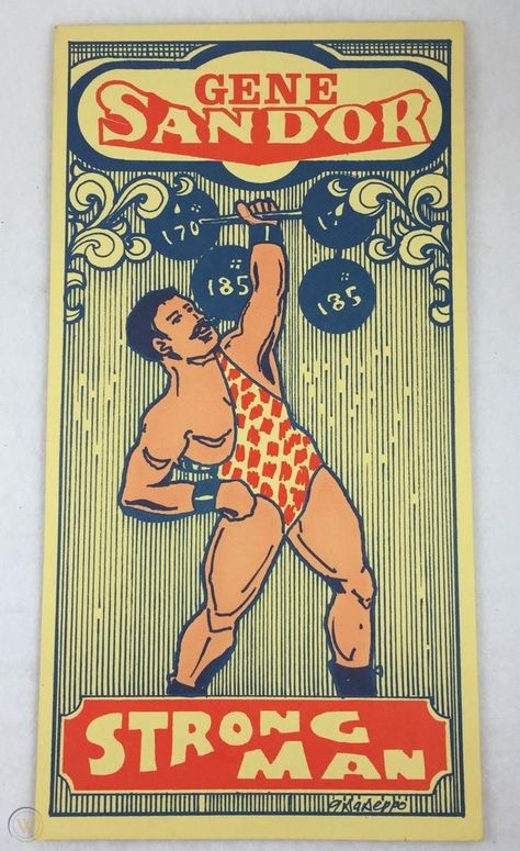 Sideshow Poster, Vintage Sideshow, Circus Strongman, Circus Aesthetic, Dark Circus, Strong Man, Art Advice, School Murals, Circus Art