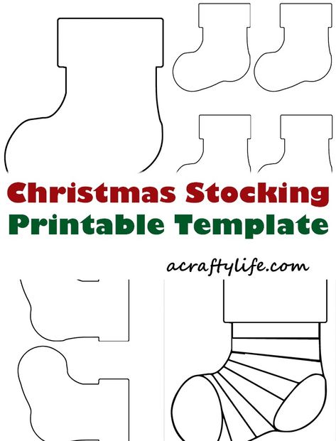 Printable Stocking: Free Christmas Stocking to Print - A Crafty Life Paper Stocking Template, Christmas Stocking Template Free Pattern, Paper Stocking, Printable Christmas Templates, Christmas Stocking Template, Stocking Template, Bear Patterns, Large Christmas Stockings, Mini Stockings