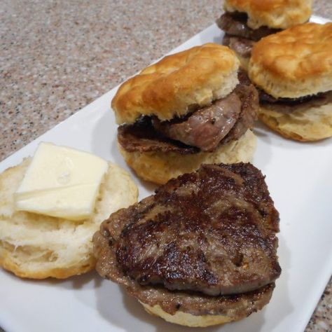 Ireland’s Steak And Biscuits, Steak And Biscuits, Steak Biscuits, Steak And Biscuit Recipes, Fundraiser Food, Restaurant Steak, Biscuits From Scratch, Ireland Food, Frozen Biscuits