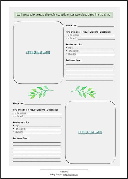 Gardening Journal Printables, Garden Journal Template, Plant Care Guide, Houseplant Care, Plant Journal, Guide Template, Indoor Plant Care, Plant Tags, Plant Guide