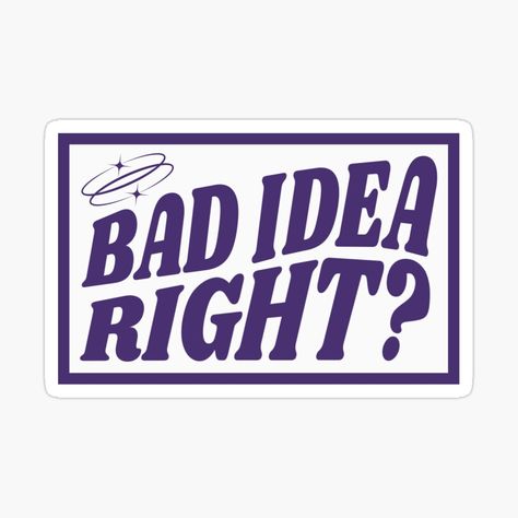 Get my art printed on awesome products. Support me at Redbubble #RBandME: https://www.redbubble.com/i/sticker/bad-idea-right-purple-y2k-by-karma-style/151469996.JCQM3?asc=u Aesthetic Phone Case Stickers Printable Purple, Aesthetic Y2k Stickers Printable, Aesthetic Stickers Drawings, Cute Purple Stickers, Purple Stickers Aesthetic Printable, Stickers Purple Aesthetic, Y2k Stickers Png, Purple Aesthetic Stickers, Y2k Stickers Aesthetic