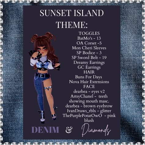 Rh Pageant Themes, How To Make Jeans In Royale High, Denim Royale High, Denim Diamonds Theme Outfit Royale High, Sporty Theme Royale High, Jean Patterns Royale High, Denim Pattern Royale High, Royale High Pageant Themes, Representing Your Realm Fashion Rh