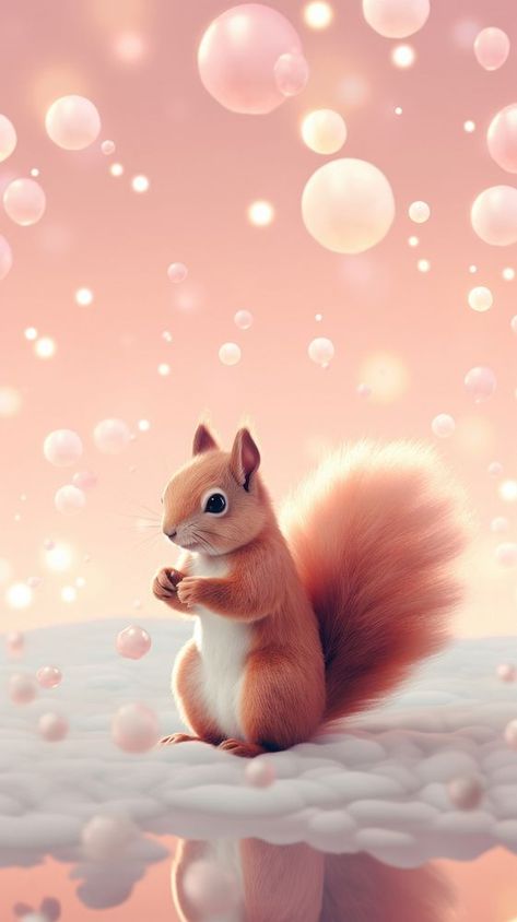 Squirrel dreamy wallpaper rat animal mammal. | free image by rawpixel.com Iphone Wallpaper Dog, Squirrel Wallpaper, Iphone Wallpaper Pastel, Rat Animal, Images Of Squirrels, Dreamy Wallpaper, Pastel Iphone Wallpaper, Wallpaper Dog, Wallpaper Iphone Wallpaper