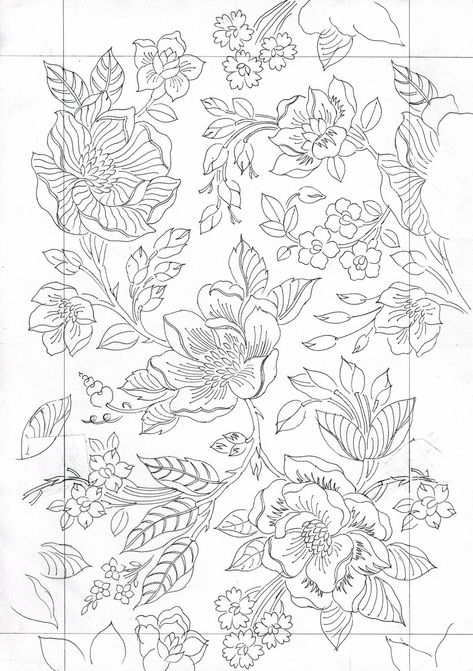 Special Collection jaal sketch 5 - Designsketch.in Brocade Jaal Design, Jaal Design Embroidery, Floral Khakha, Pattern Sketch, Flower Drawing Design, Textile Prints Design, Hand Work Embroidery, Textile Pattern Design, Prints Design